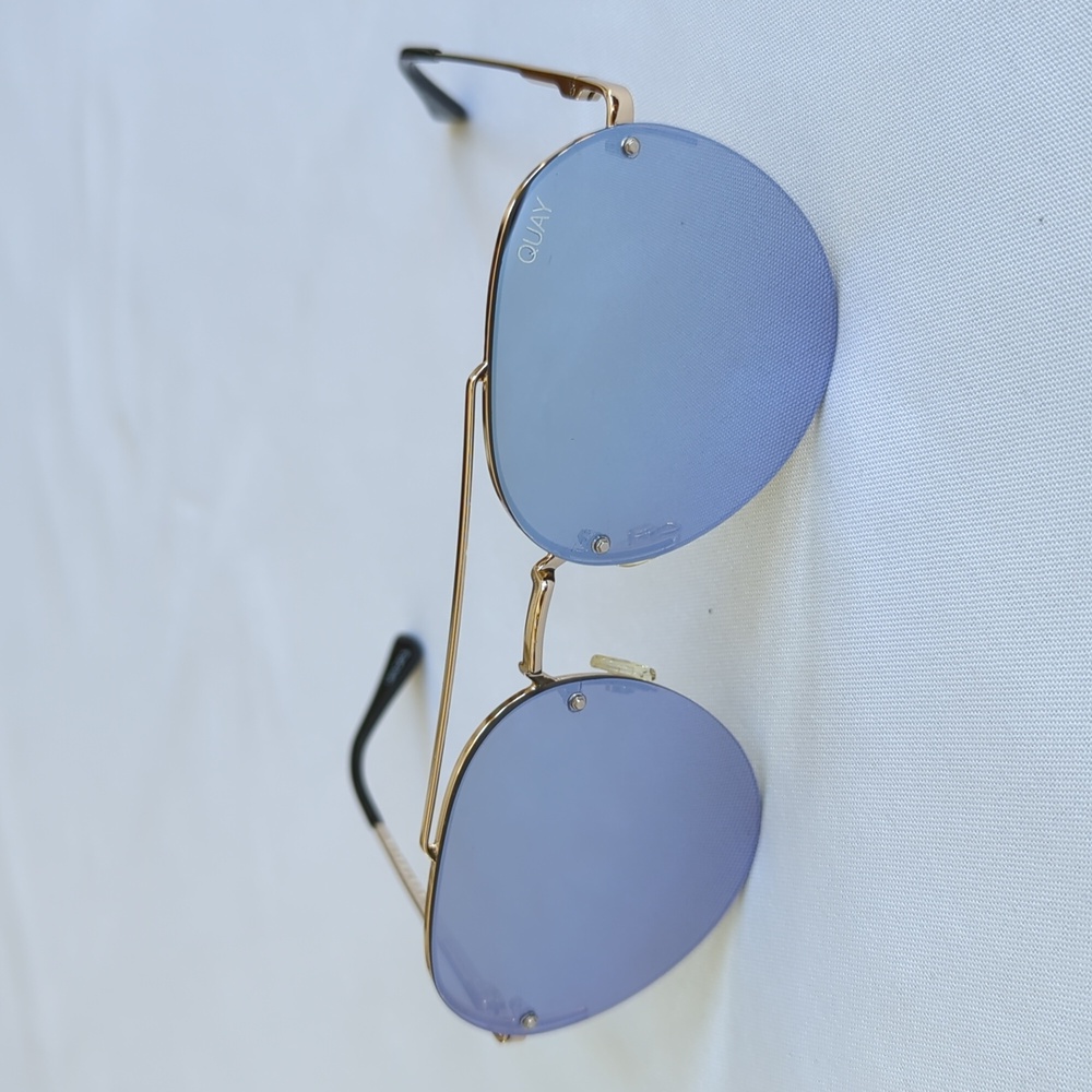 Quay Blue Mirror Aviator Sunglasses